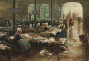 Lionel Walden The Fish Market, painting